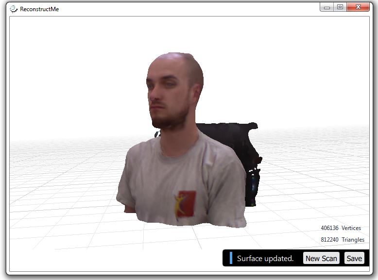 3D-Selfie scan after ReconstructMe processing